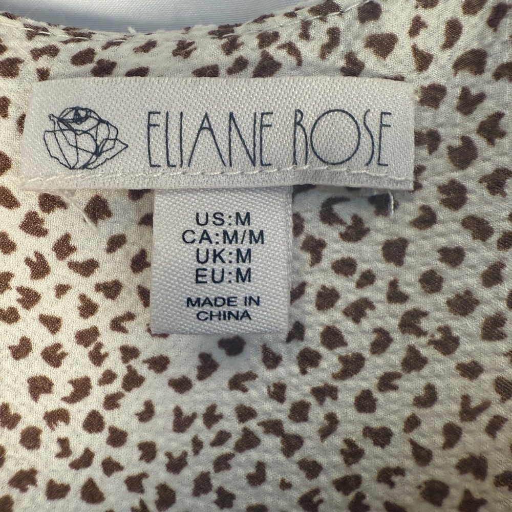 Eliane Rose Cream and Brown Patterned Blouse, work wear, layering - Picture 2 of 11